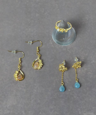 Petite Floral Natural Stone Earrings