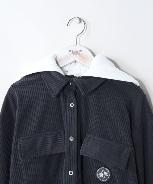 Surf Logo Print Removable Hooded Shirt - SURF＆Palms
