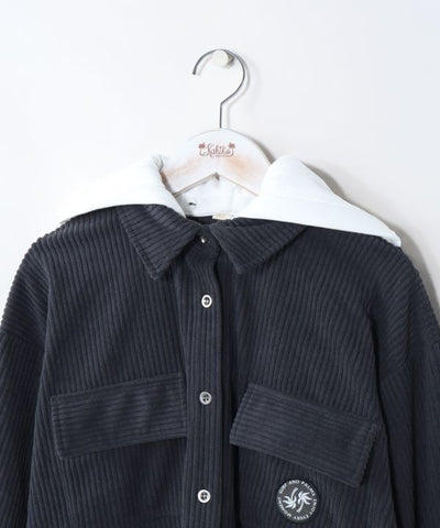 Surf Logo Print Removable Hooded Shirt - SURF＆Palms