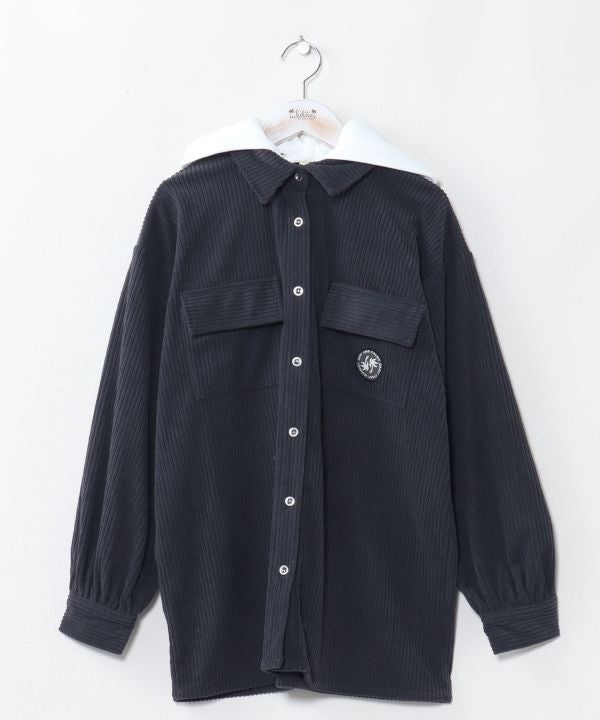 Surf Logo Print Removable Hooded Shirt - SURF＆Palms