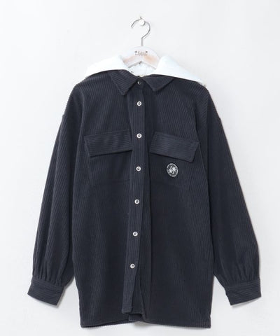 Surf Logo Print Removable Hooded Shirt - SURF＆Palms