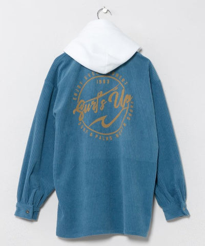 Surf Logo Print Removable Hooded Shirt - SURF＆Palms