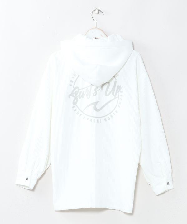 Surf Logo Print Removable Hooded Shirt - SURF＆Palms
