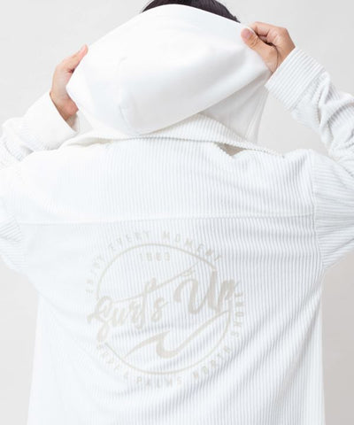 Surf Logo Print Removable Hooded Shirt Dress - SURF＆Palms