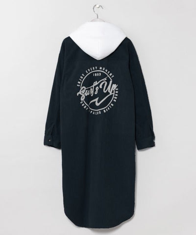 Surf Logo Print Removable Hooded Shirt Dress - SURF＆Palms