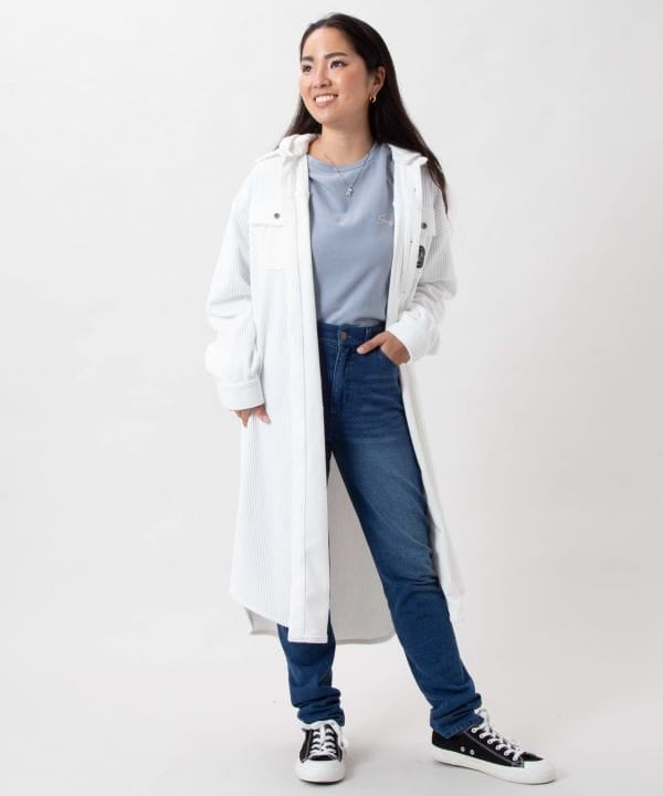 Surf Logo Print Removable Hooded Shirt Dress - SURF＆Palms