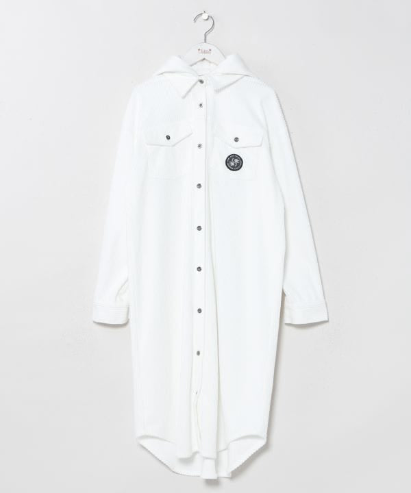 Surf Logo Print Removable Hooded Shirt Dress - SURF＆Palms