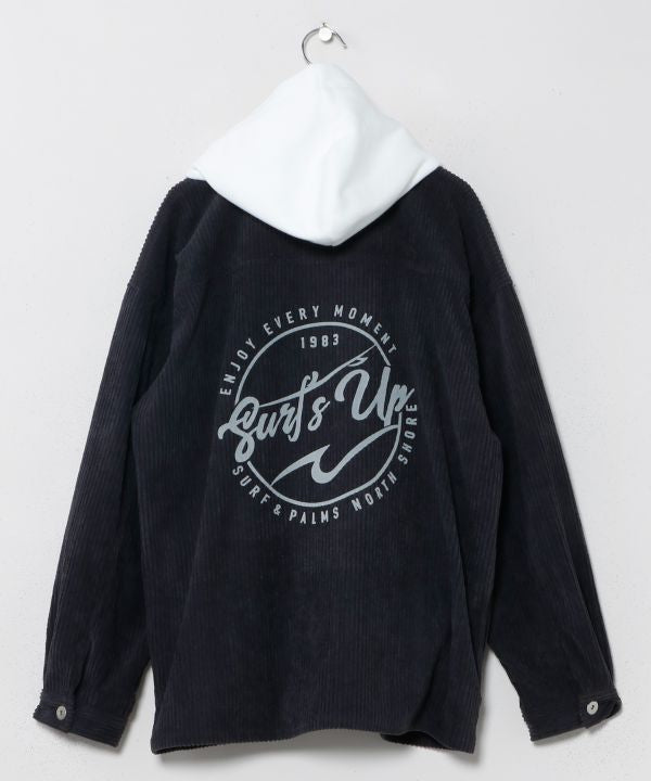 Men's Surf Logo Print Hooded Jacket - SURF＆Palms