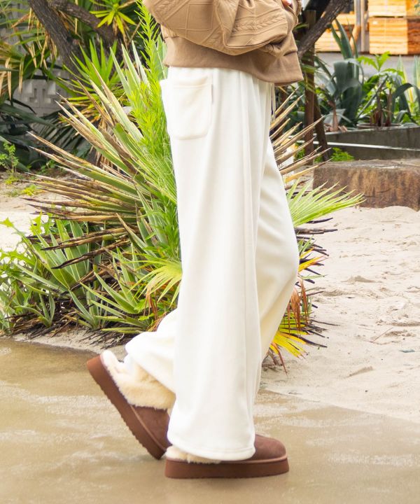 Soft Microfleece Wide-Leg Pants - SURF＆Palms