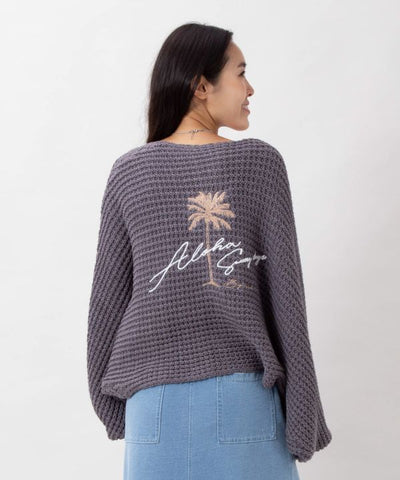 Chunky Knit Embroidered Cardigan Set
