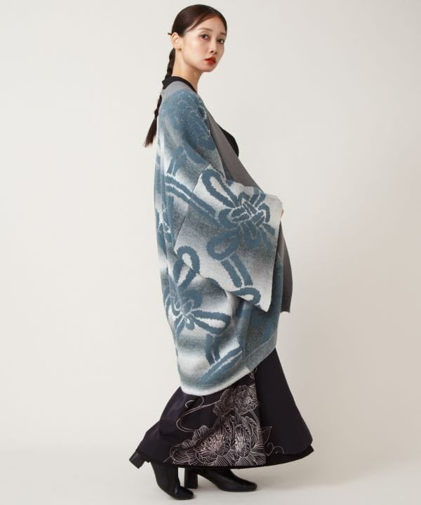 Kikumusubi Knit Kimono Cardigan by Kaya - Ametsuchi