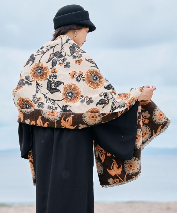 Delicate Floral Botanical Large Wrap by Kaya - Ametsuchi