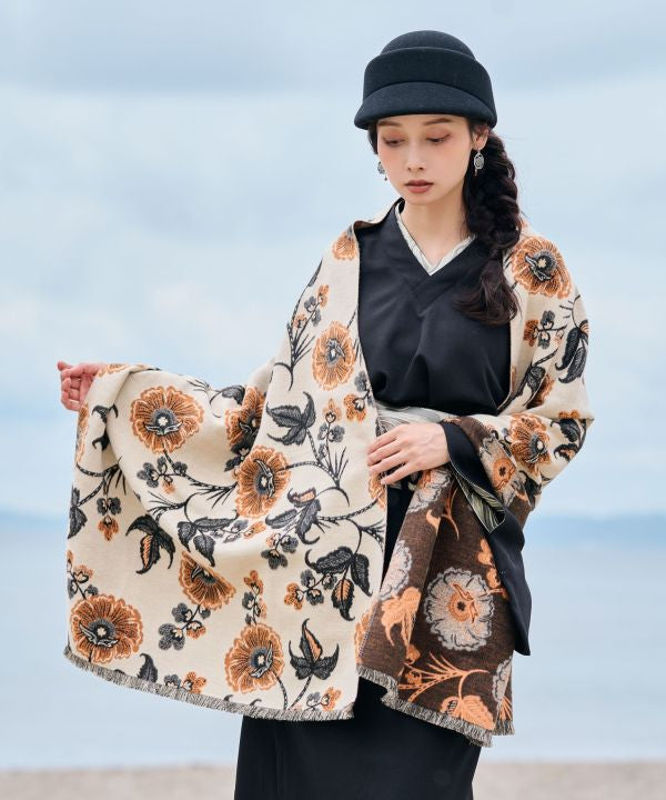Delicate Floral Botanical Large Wrap by Kaya - Ametsuchi