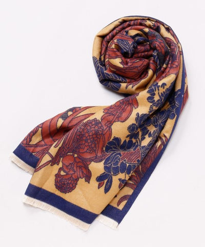 Vibrant Floral Botanical Large Stole by Kaya - Ametsuchi
