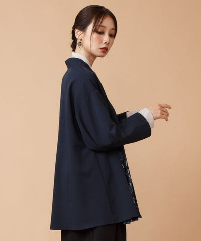 Hakkake Floral Modern Kimono Like Pullover