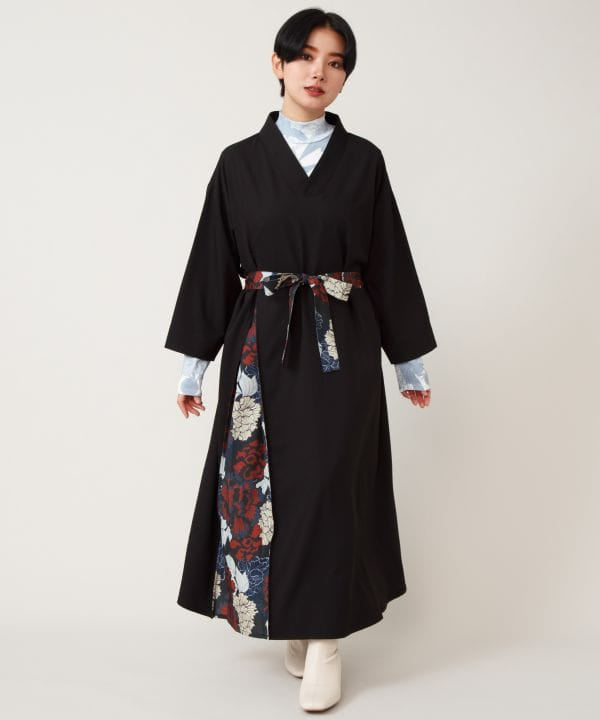 Hakkake Floral Modern Kimono Like Dress