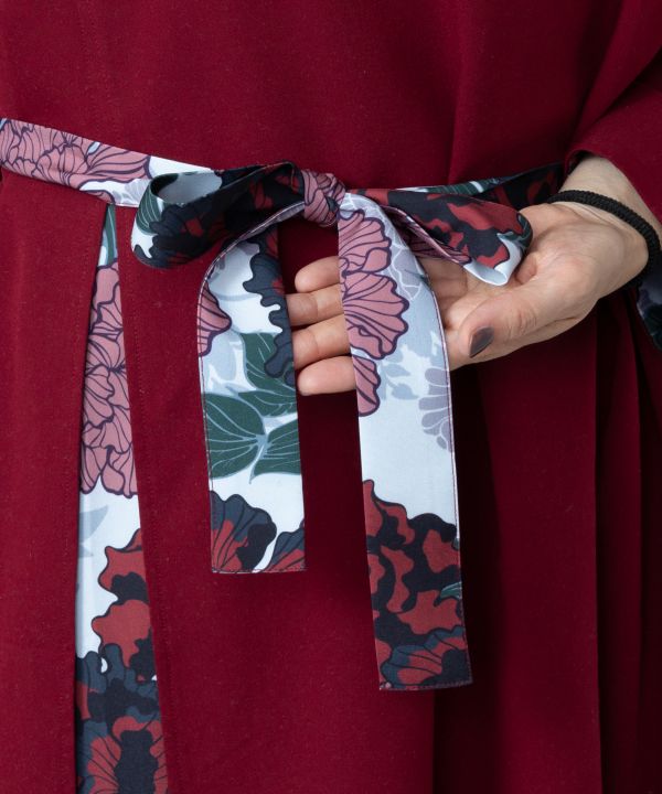 Hakkake Floral Modern Kimono Like Dress