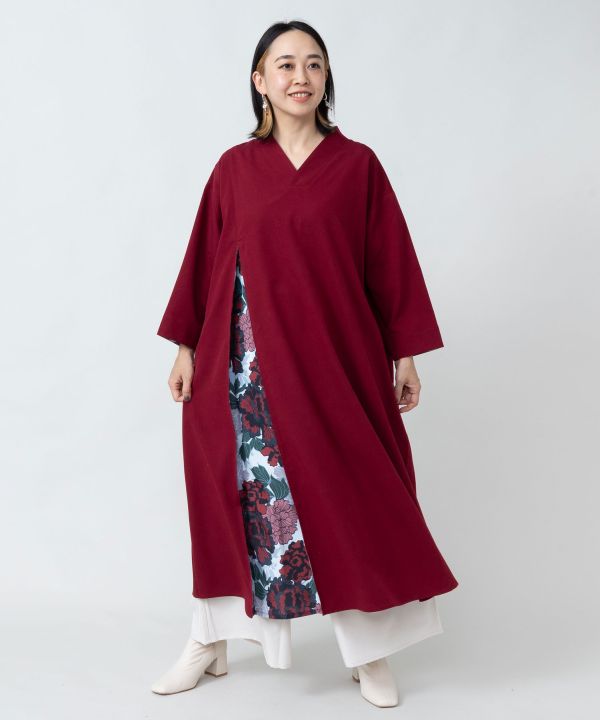 Hakkake Floral Modern Kimono Like Dress