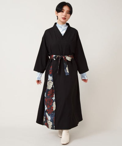 Hakkake Floral Modern Kimono Like Dress