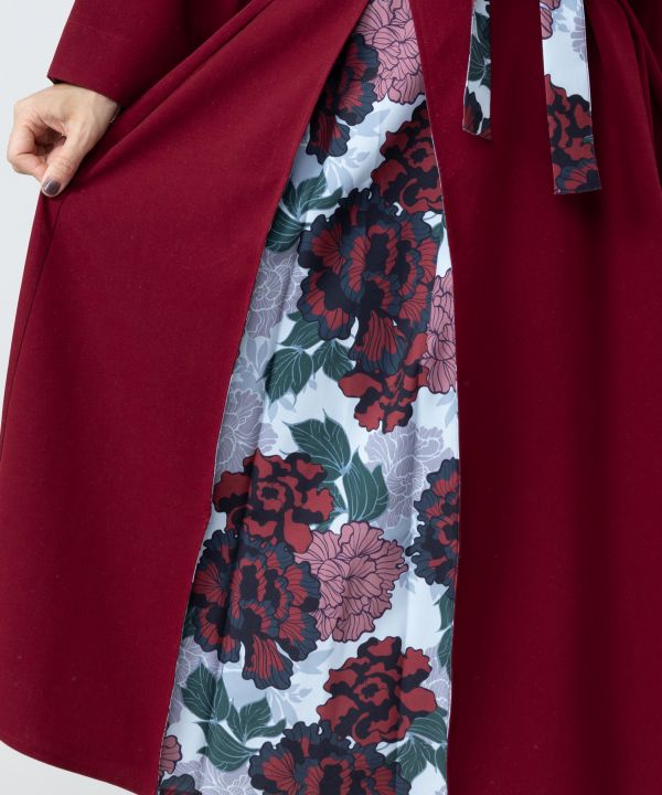 Hakkake Floral Modern Kimono Like Dress