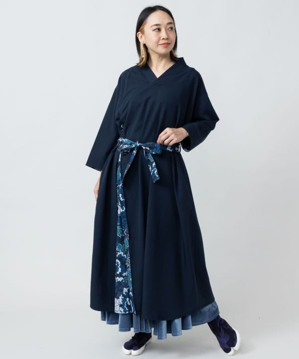 Hakkake Floral Modern Kimono Like Dress
