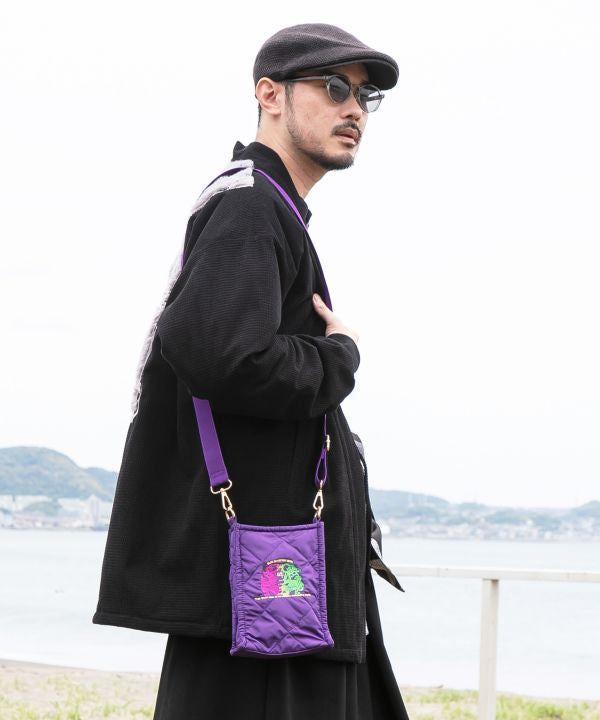 Japanese Guardian Motif Sashiko Embroidered Shoulder Bag by Kaya - Ametsuchi