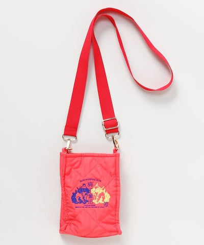Japanese Guardian Motif Sashiko Embroidered Shoulder Bag by Kaya - Ametsuchi