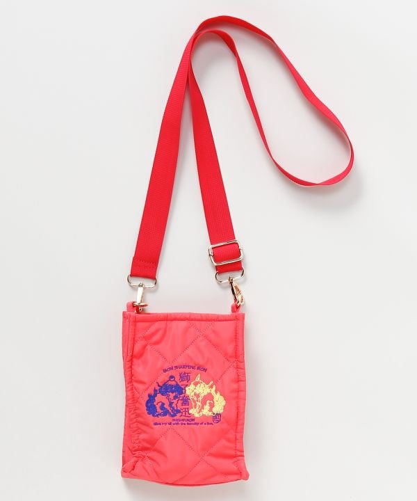Japanese Guardian Motif Sashiko Embroidered Shoulder Bag