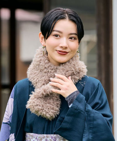 Curly Boa Japanese Style Tippet by Kaya - Ametsuchi