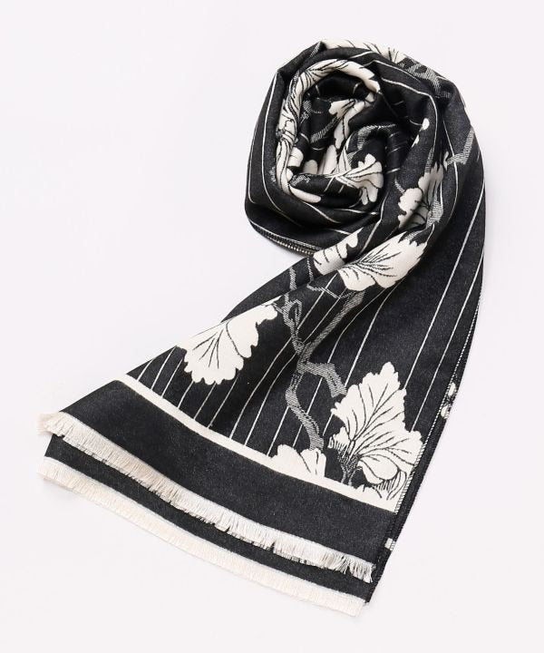 Japanese Botanical Stripe Stole by Kaya - Ametsuchi