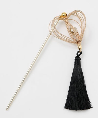 Japanese Mizuhiki Hozuki Hairpin by Kaya - Ametsuchi