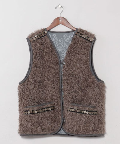 Reversible Faux Fur Vest by AMINA - Ametsuchi