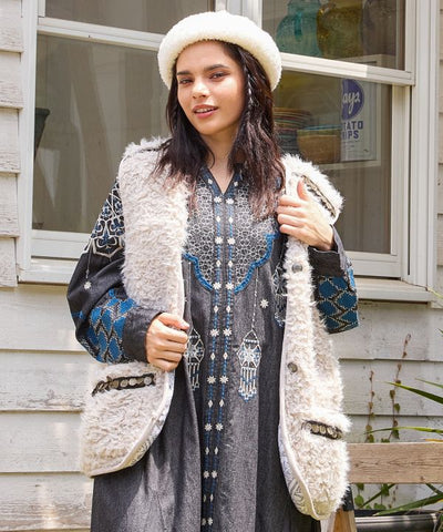 Reversible Faux Fur Vest by AMINA - Ametsuchi