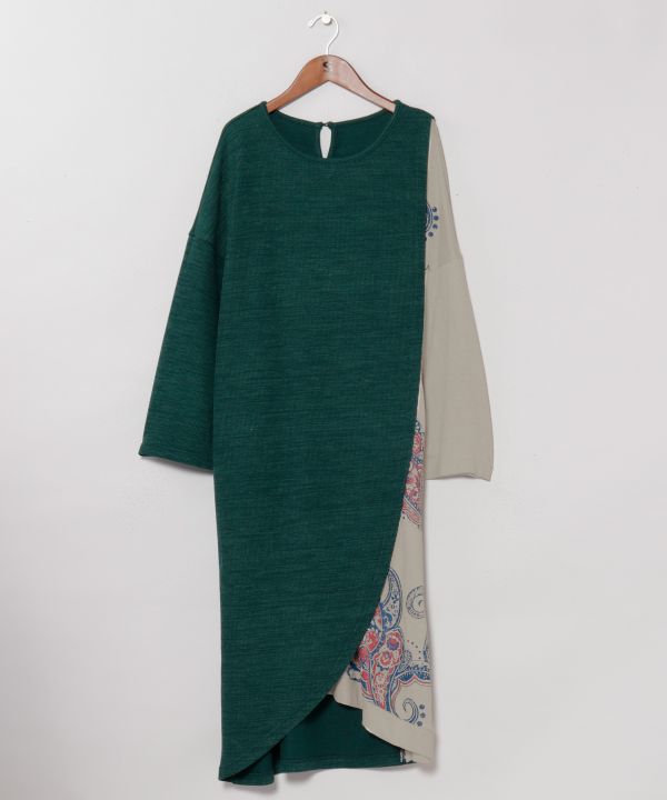 Paisley Layered-Look Panel Dress