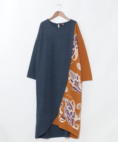 Paisley Layered-Look Panel Dress