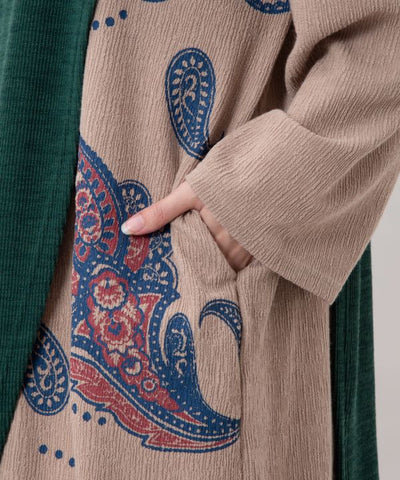 Paisley Layered-Look Panel Dress