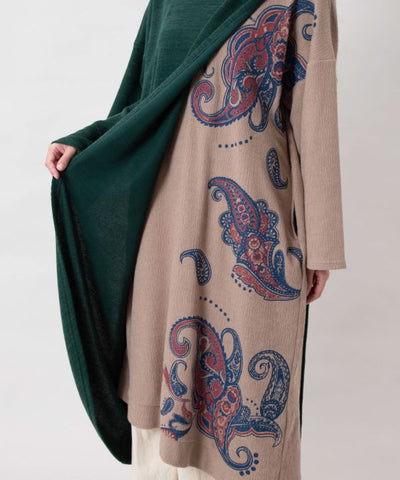 Paisley Layered-Look Panel Dress