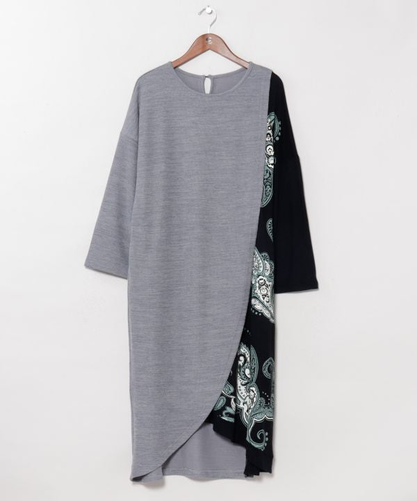 Paisley Layered-Look Panel Dress