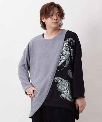 Men's Paisley Layered-Look Panel Top