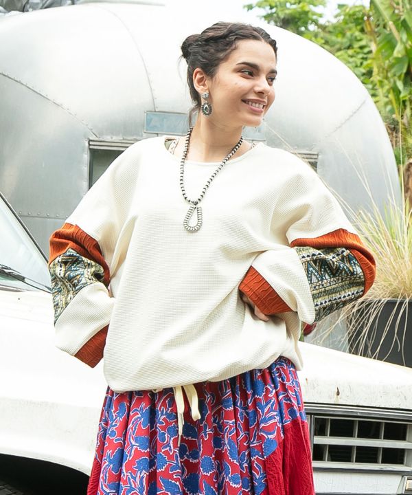 Geometric Pattern Patchwork Top