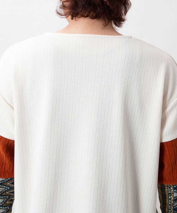 Men's Geometric Pattern Patchwork Top