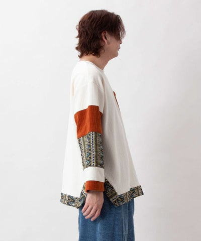 Men's Geometric Pattern Patchwork Top