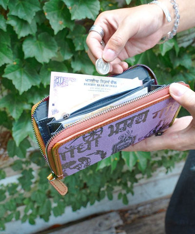 Folk Art Graphic Long Wallet by AMINA - Ametsuchi