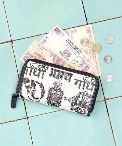 Folk Art Graphic Long Wallet by AMINA - Ametsuchi