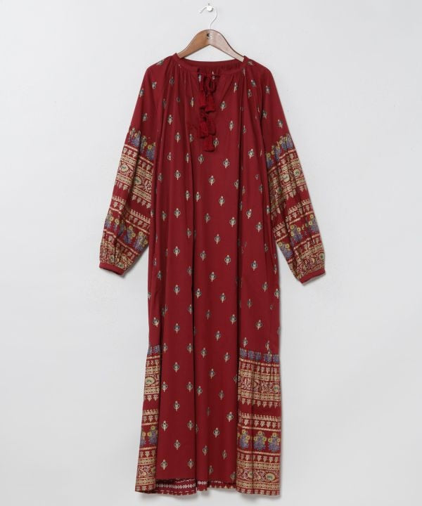 Indian Market Glitter Print Dress by AMINA - Ametsuchi