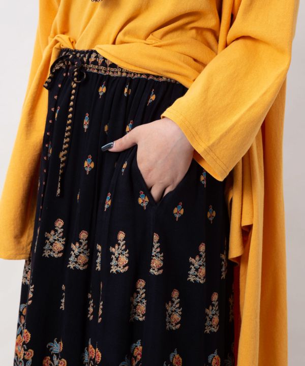 Glitter Printed Tiered Skirt