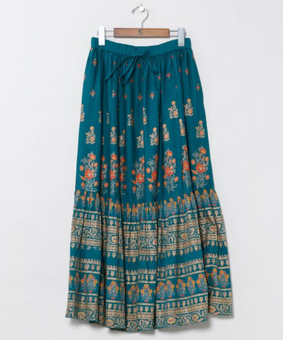 Glitter Printed Tiered Skirt