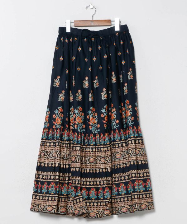 Glitter Printed Tiered Skirt
