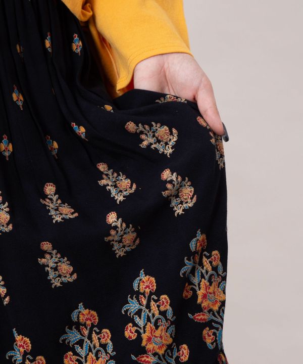 Glitter Printed Tiered Skirt