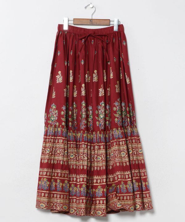 Glitter Printed Tiered Skirt